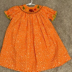 Fall smocked toddler dress